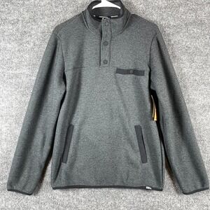 Eddie Bauer Sweater Mens Small Gray Quarter Snap Fleece Sweatshirt Outdoors New